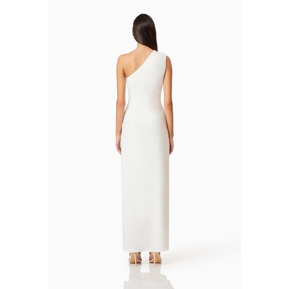ELLIATT Janelle One Shoulder Gown White Bachelorette Bridal Wedding size M NWT - Picture 5 of 8